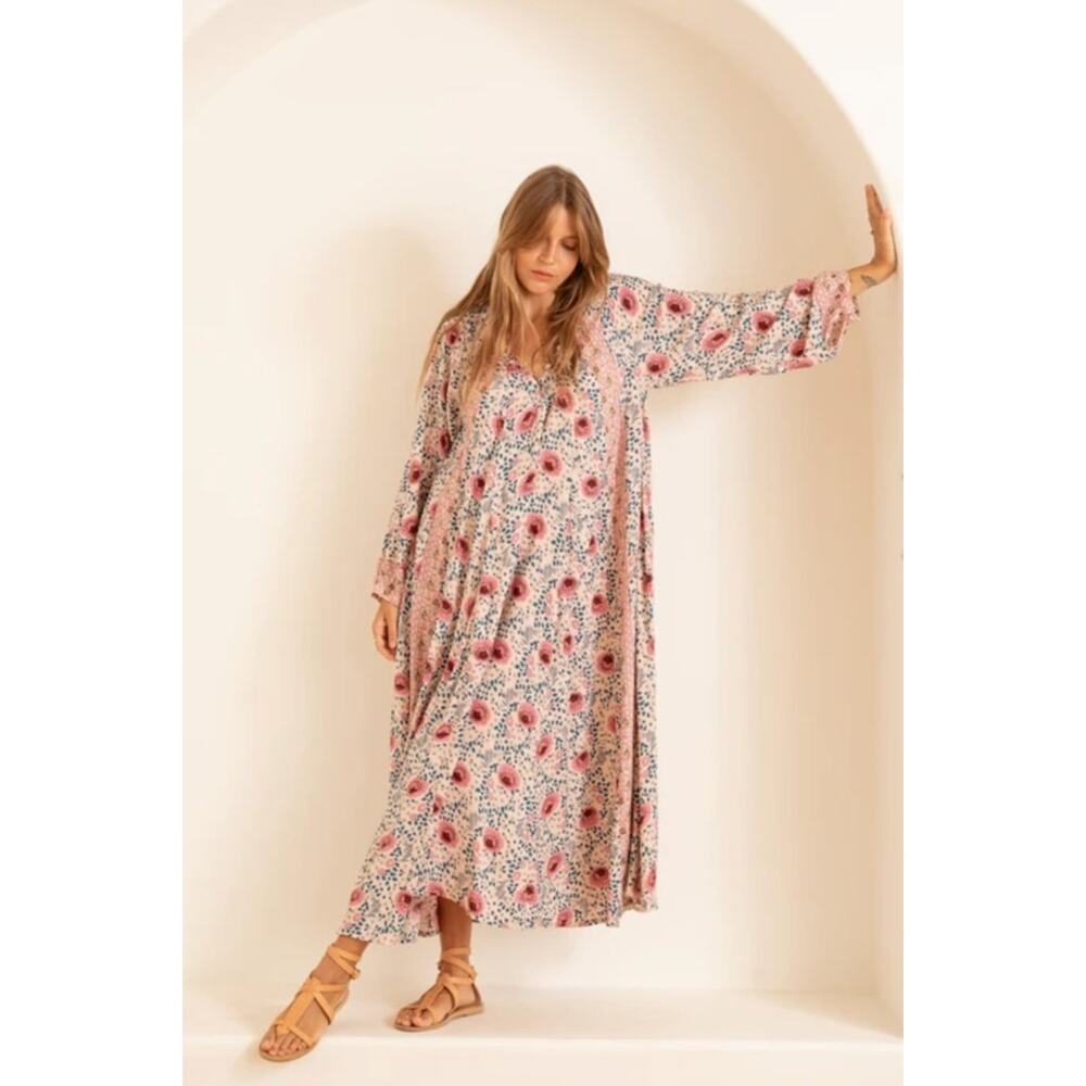 Natalie Martin Women's Fiore Maxi Dress, Size S, In Vintage Flowers Cream Multi - Picture 9 of 9